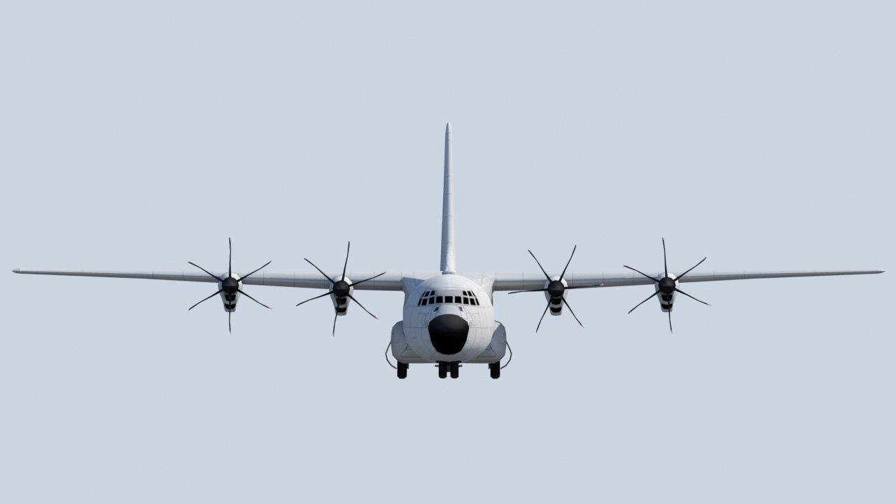 Hercules C-130J Static Blank Low-poly 3D model_9