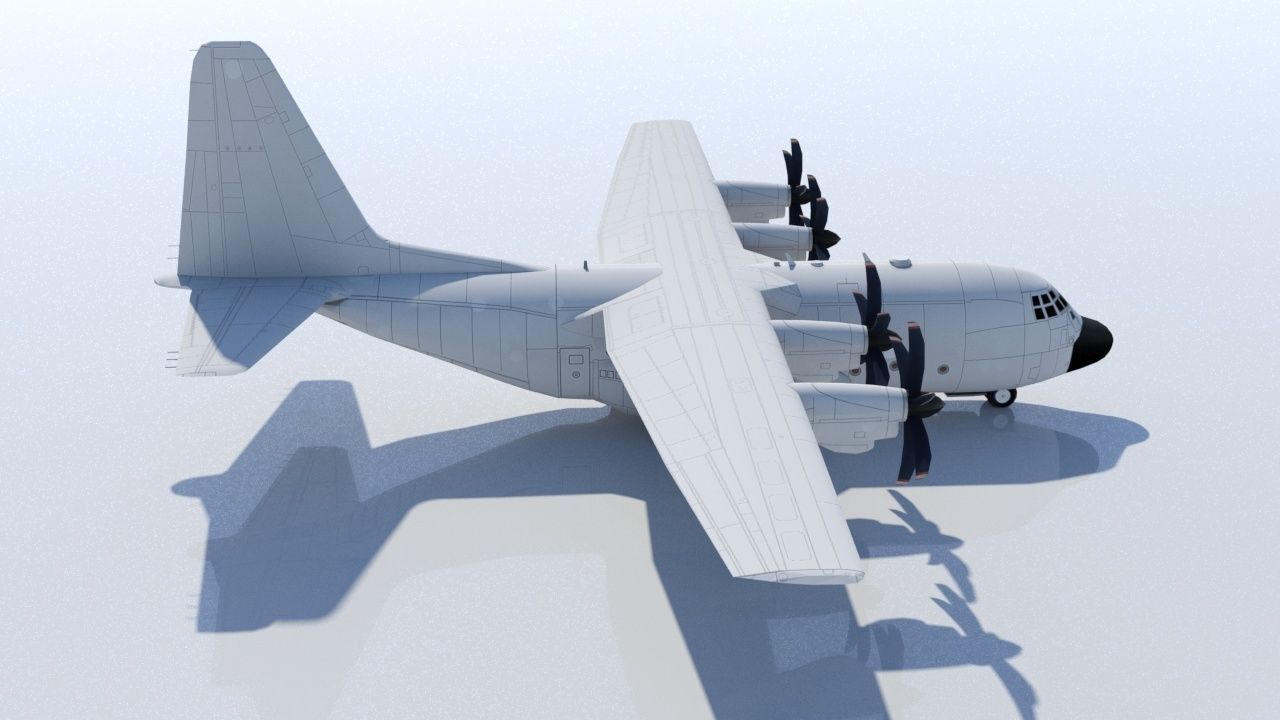 Hercules C-130J Static Blank Low-poly 3D model_6