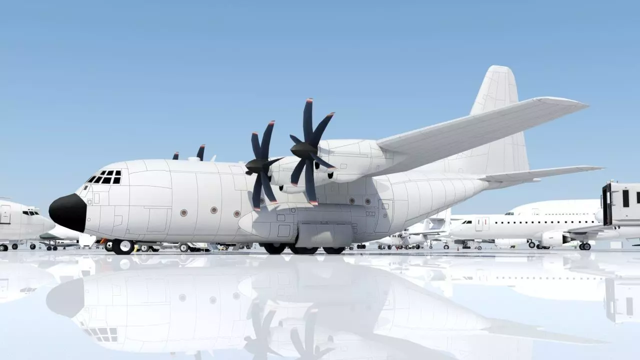 Hercules C-130J Static Blank Low-poly 3D model_0