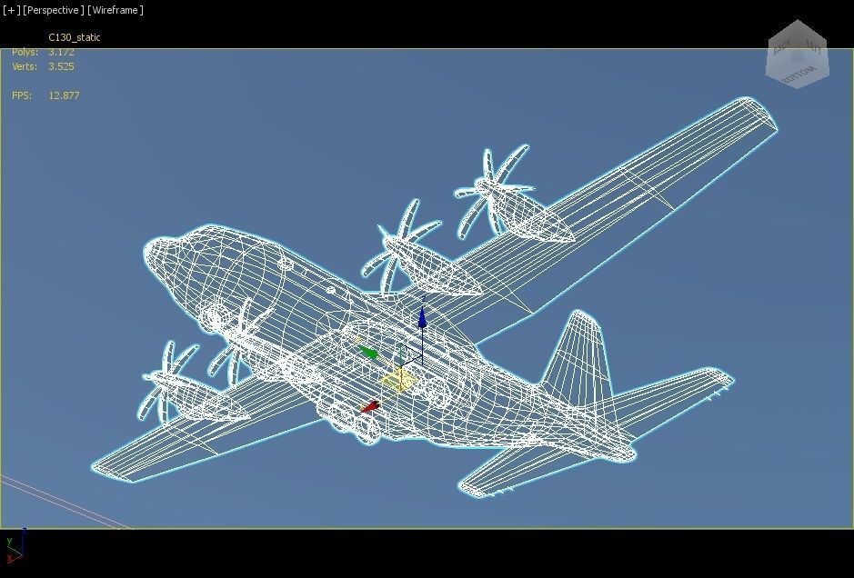 Hercules C-130J Static Blank Low-poly 3D model_15