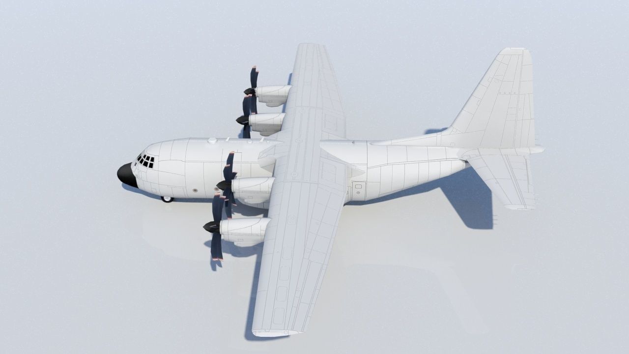 Hercules C-130J Static Blank Low-poly 3D model_2