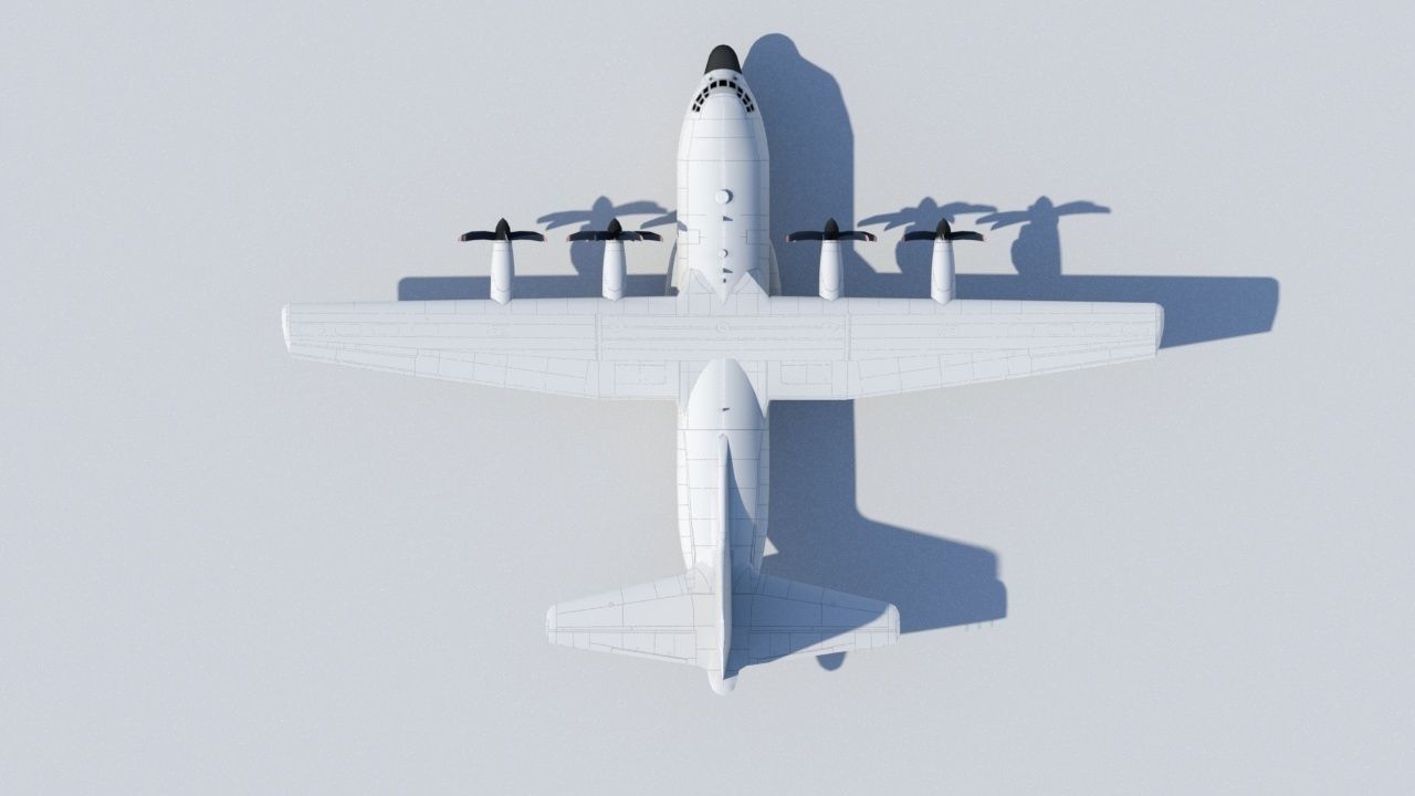 Hercules C-130J Static Blank Low-poly 3D model_11