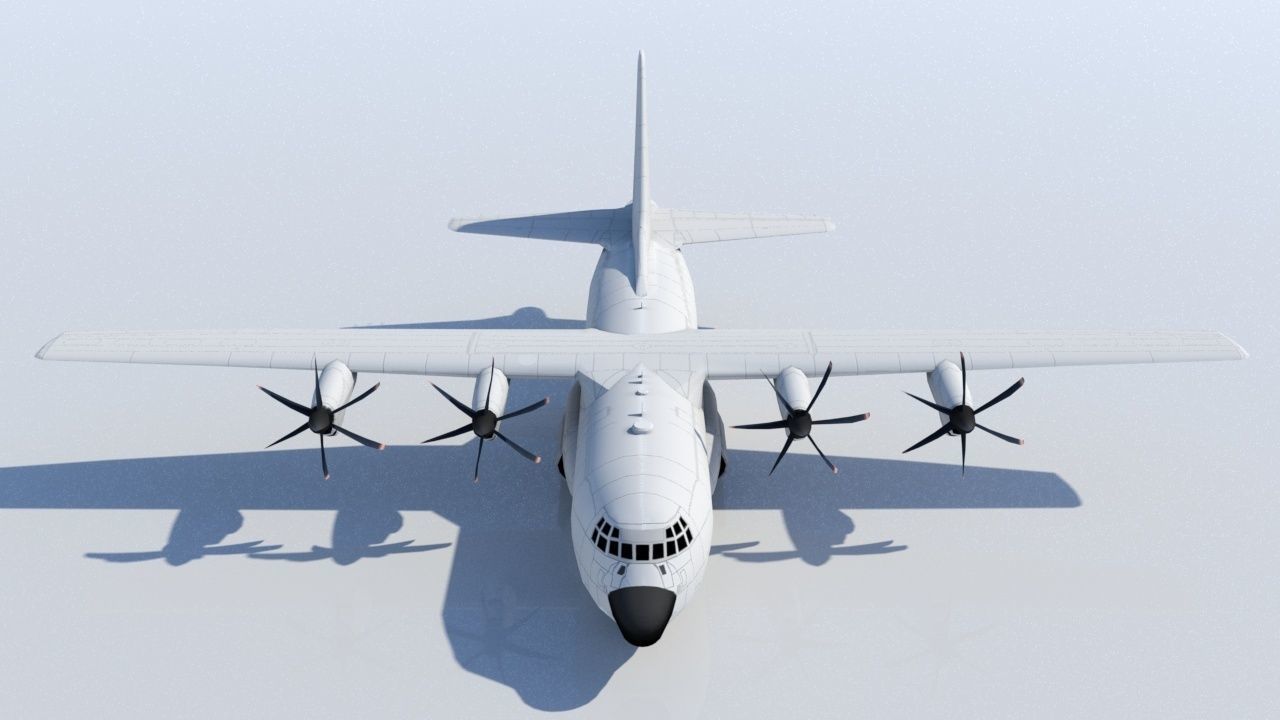 Hercules C-130J Static Blank Low-poly 3D model_8