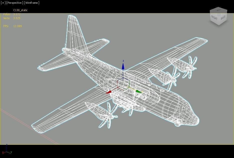 Hercules C-130J Static Blank Low-poly 3D model_14