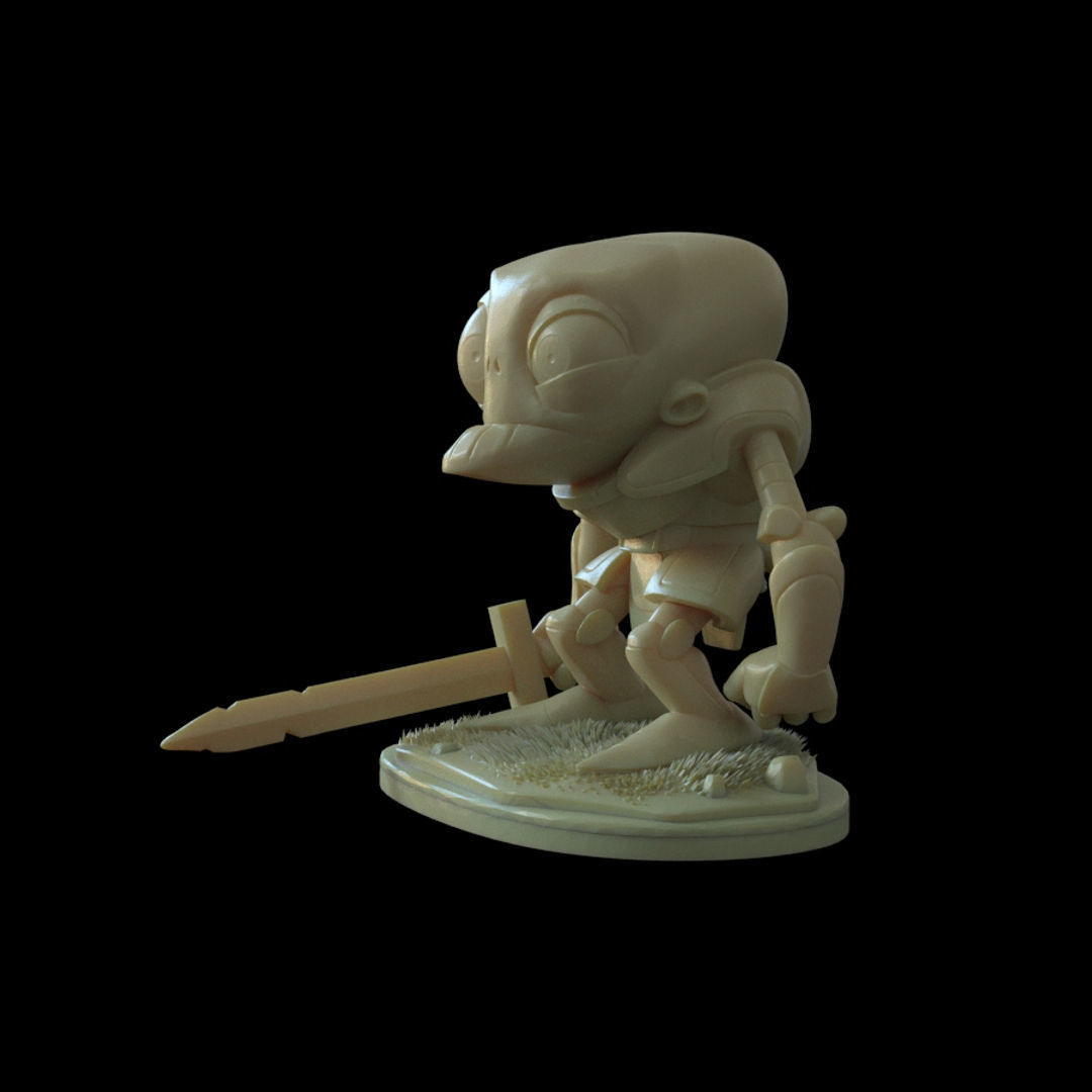 Zombie Knight for 3D print 3D print model_3