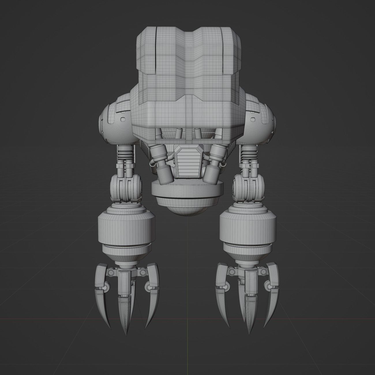 Cute Space Robot Rigged G-58 White 3D model_14
