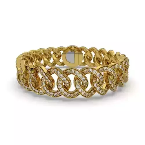BRACELET-572-JEWELRY gold diamond link bracelet