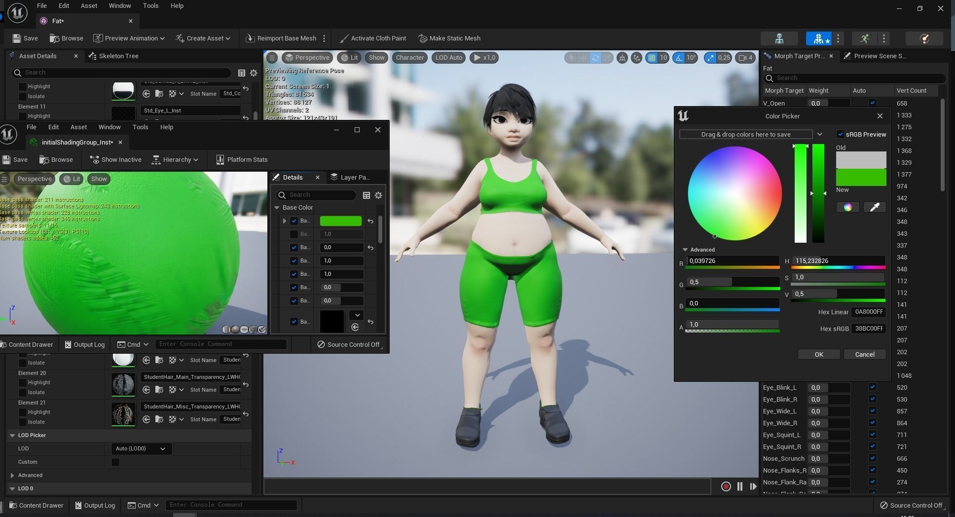 Fat Woman stylized girl cartoon Female Low-poly 3D model_29