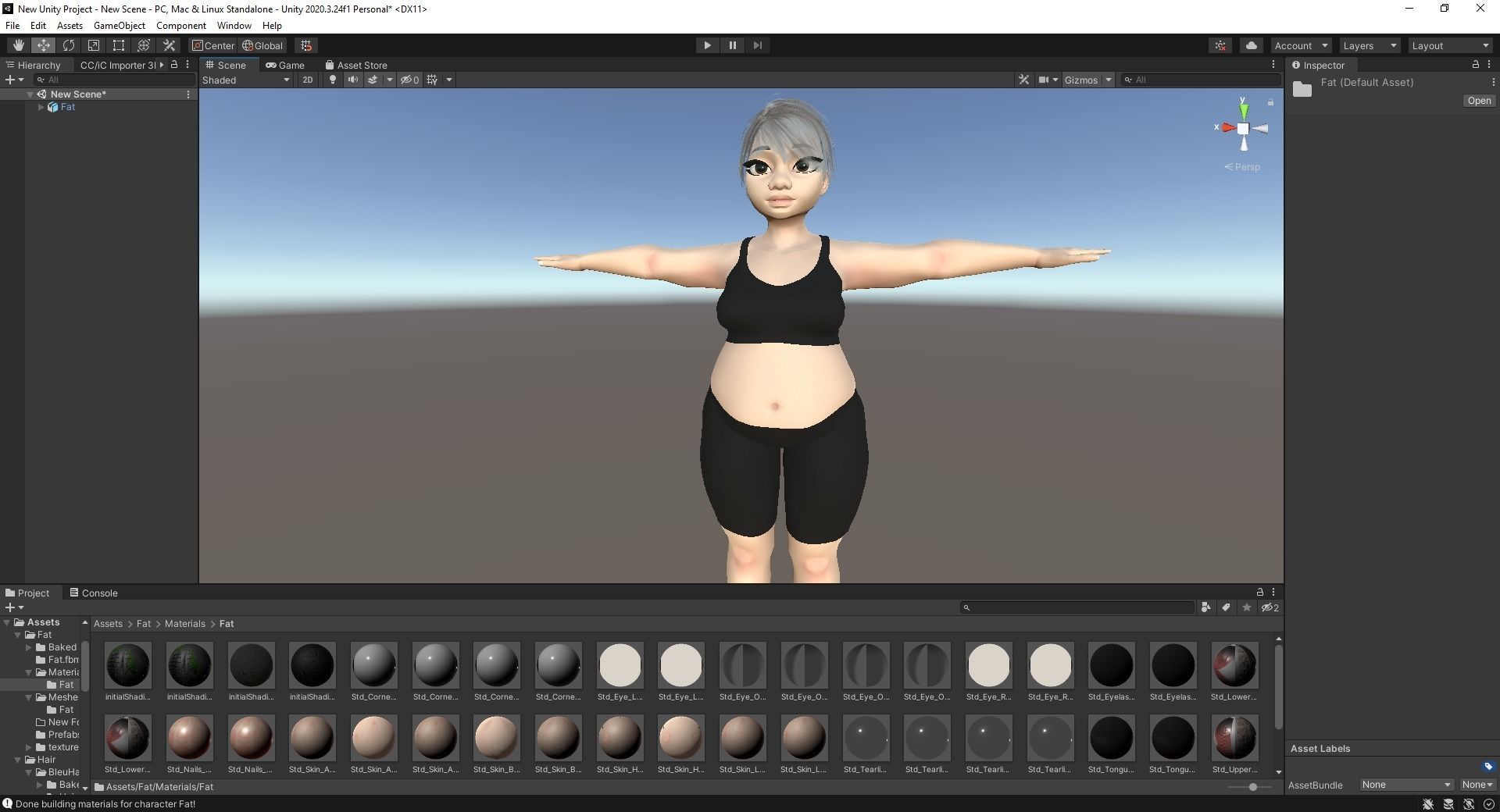 Fat Woman stylized girl cartoon Female Low-poly 3D model_33