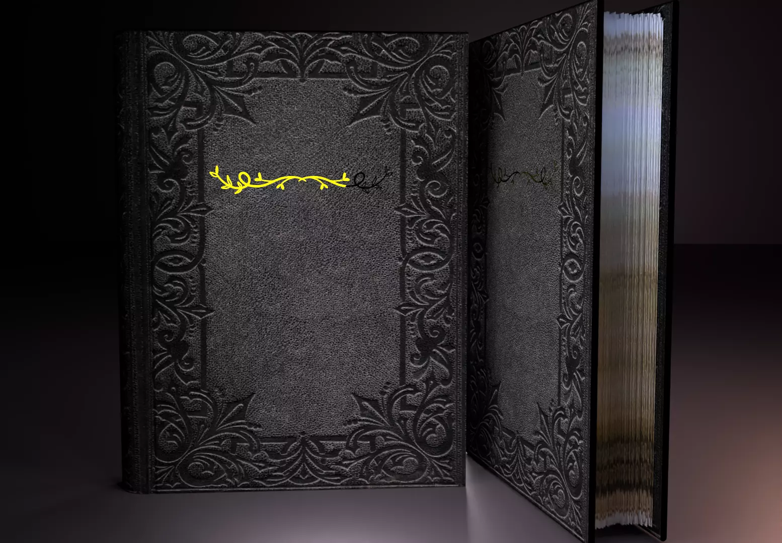 Old book with animation 3D model Low-poly 3D model_0