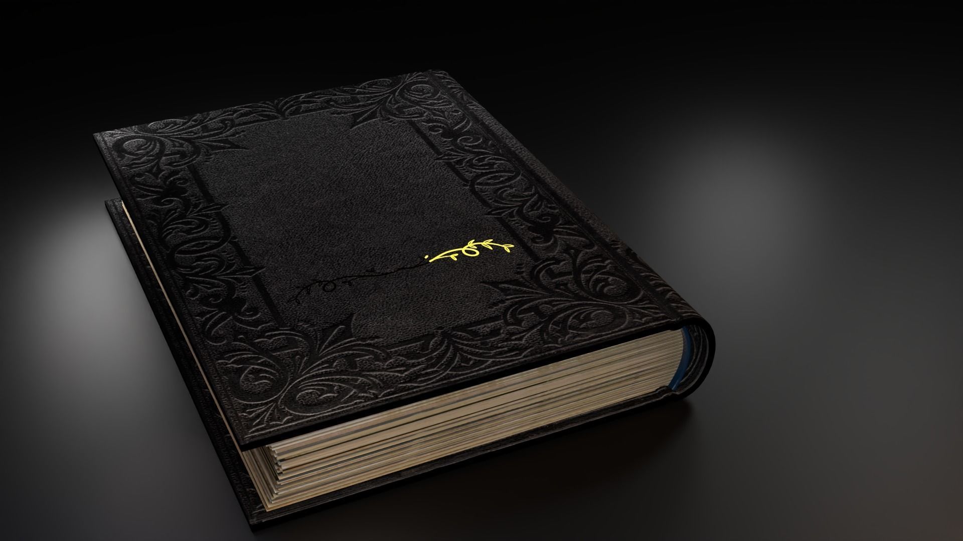 Old book with animation 3D model Low-poly 3D model_4