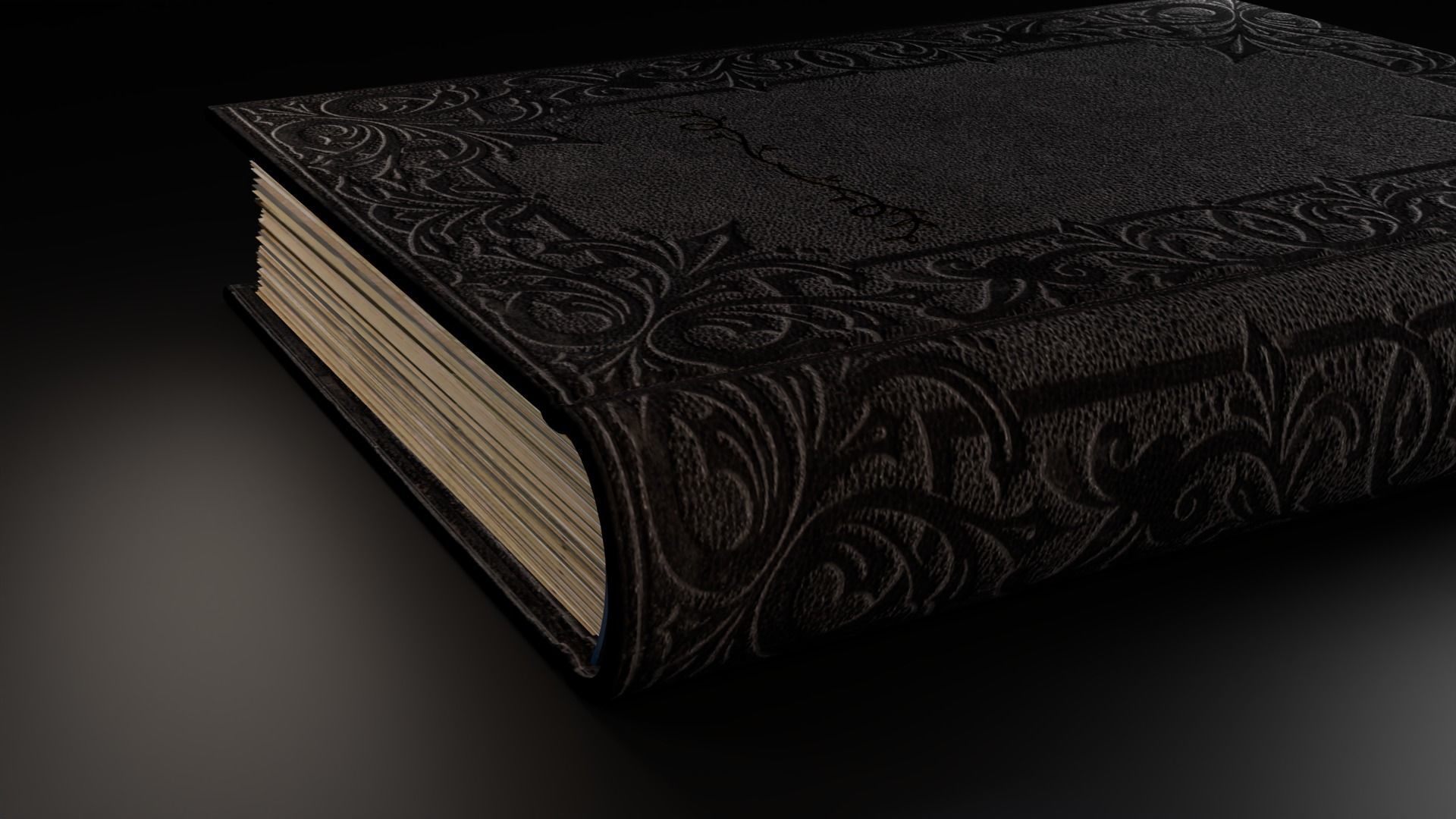 Old book with animation 3D model Low-poly 3D model_1