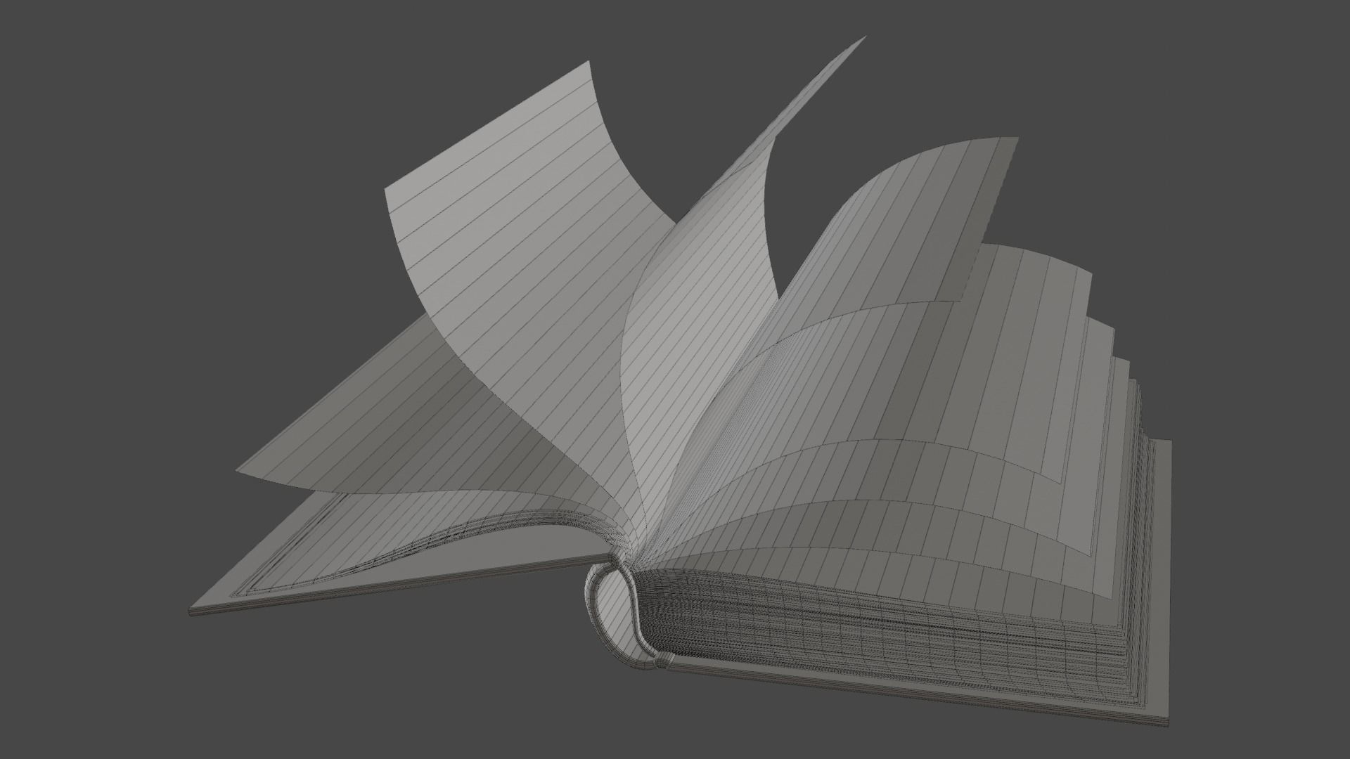 Old book with animation 3D model Low-poly 3D model_15