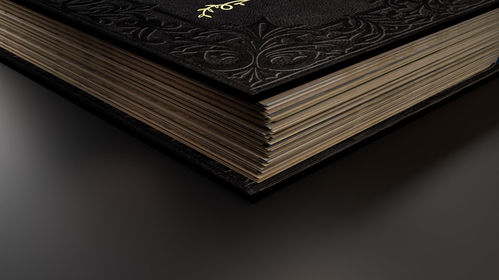 Old book with animation 3D model Low-poly 3D model_2