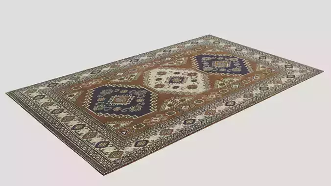 Brown and Blue Living Room Carpet