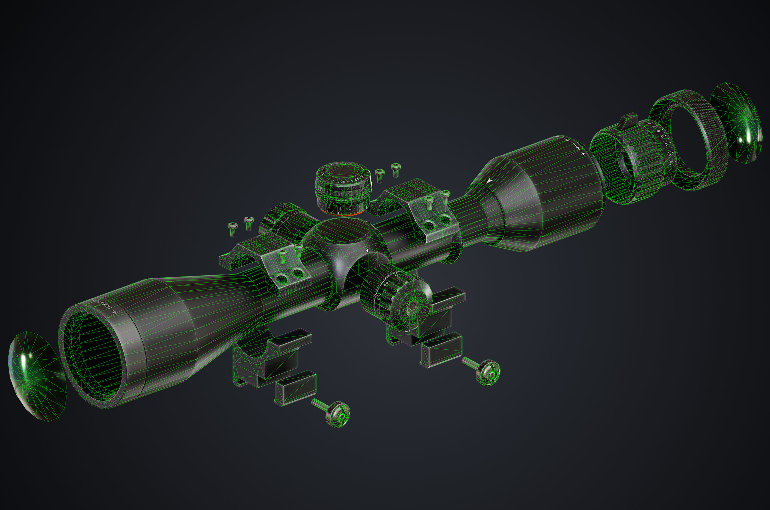 Hunting Rifle GameReady Low-poly 3D model_15