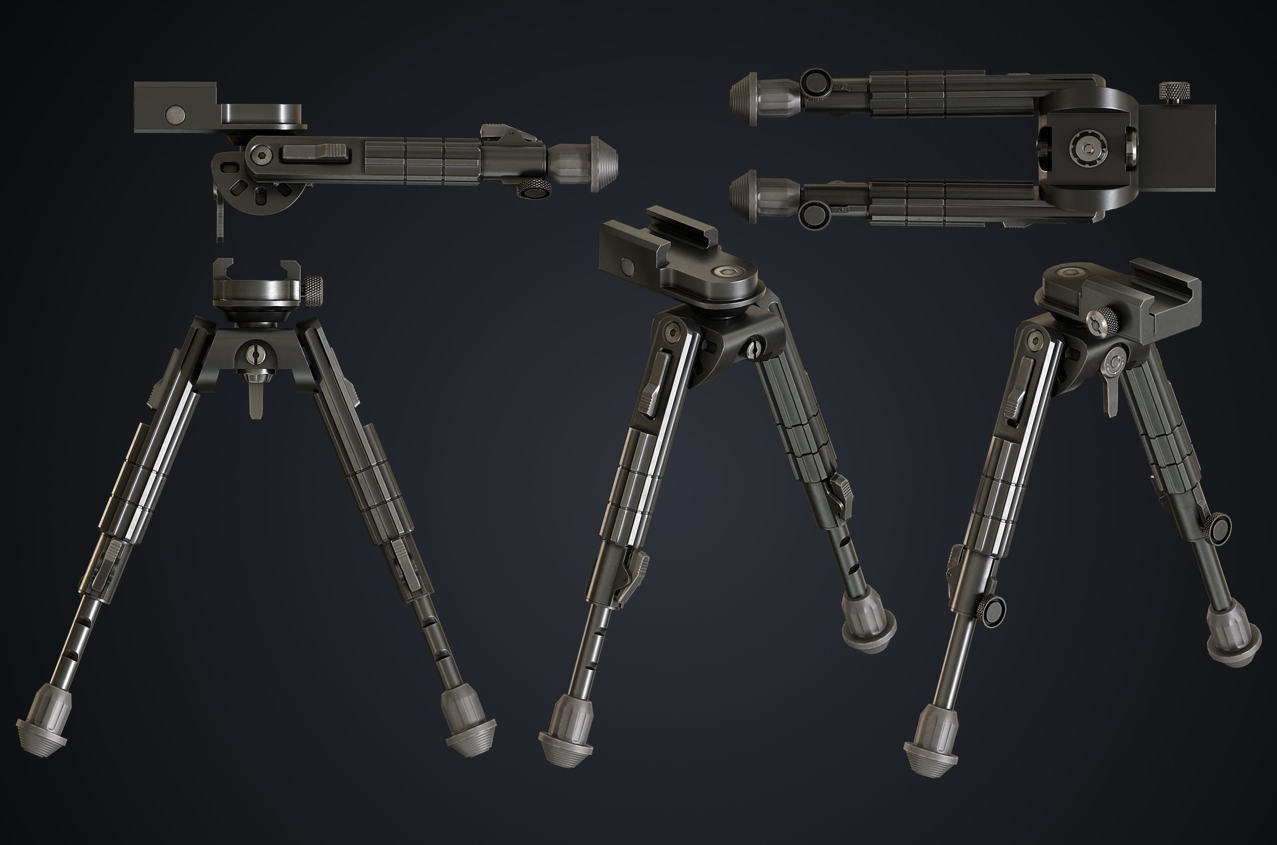 Hunting Rifle GameReady Low-poly 3D model_10