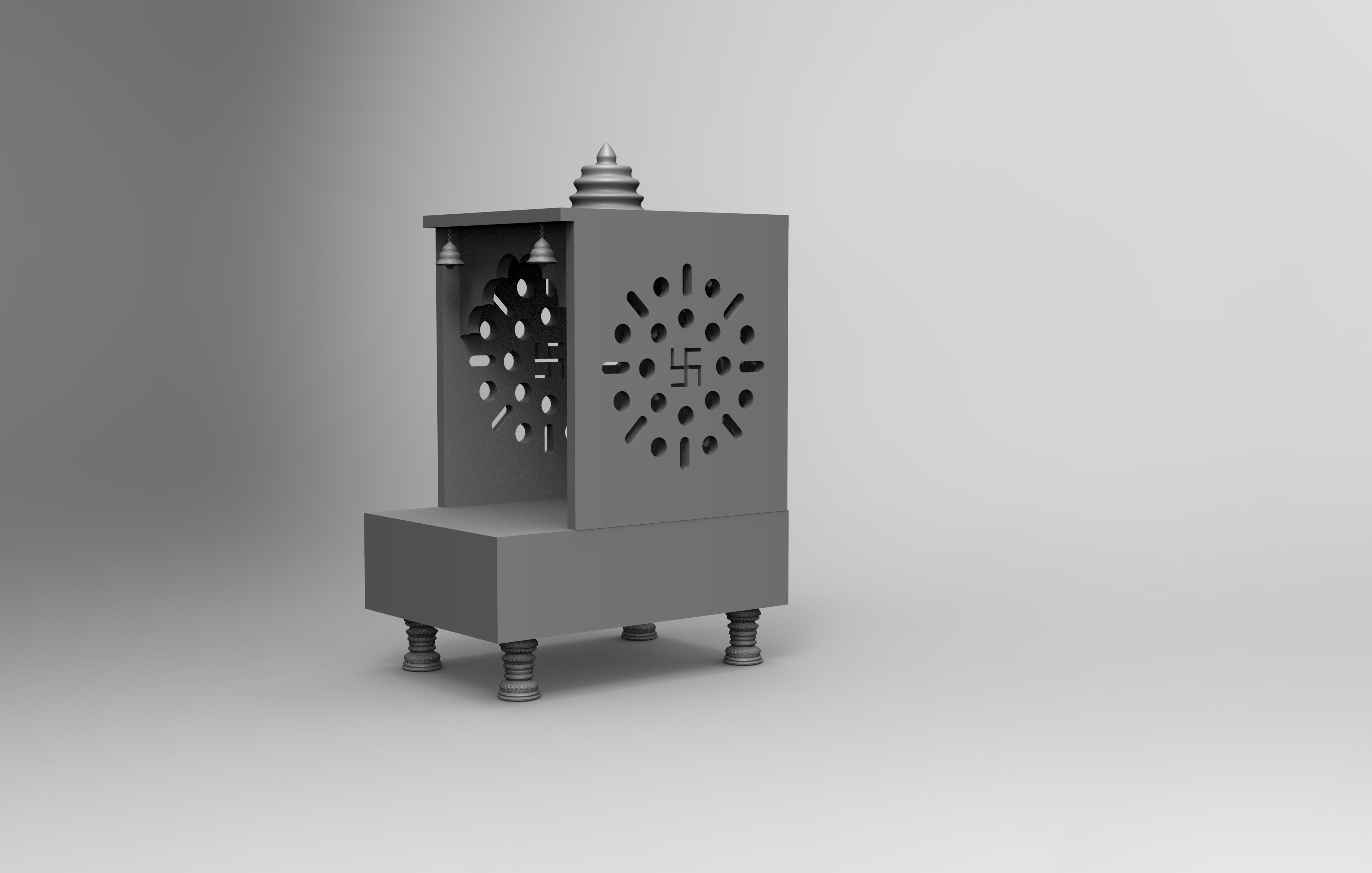 temple clock 3D print model_1