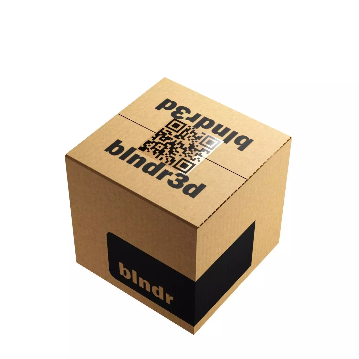 Cardboard Box Low-poly 3D model