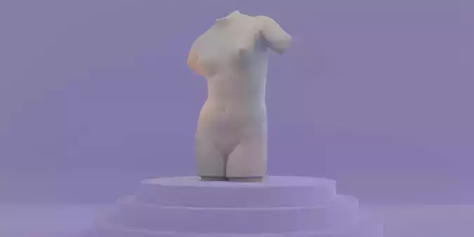 Photorealistic Female Torso Sculpture