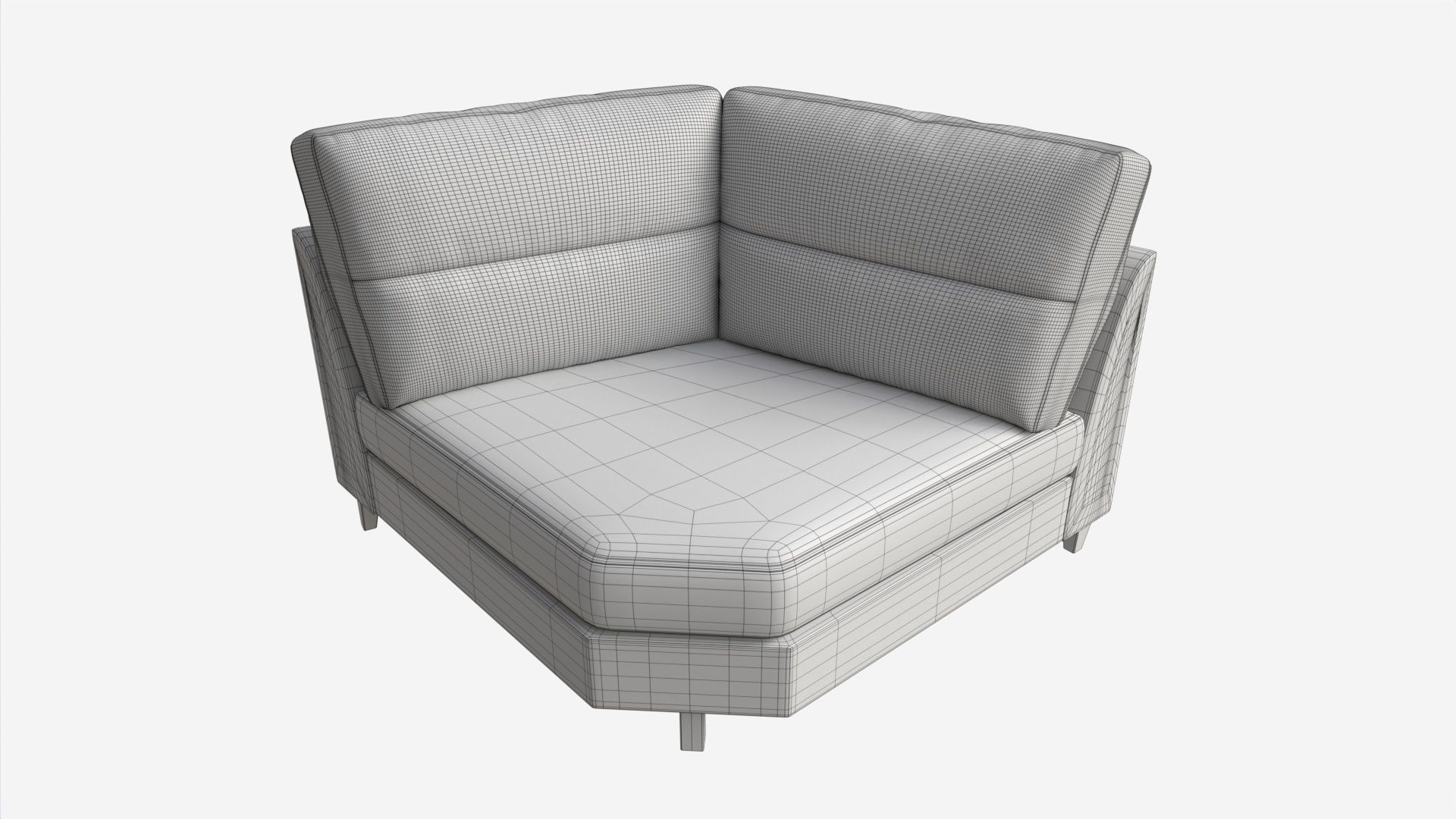 Curved Corner Unit Ercol Trieste 3D model_5