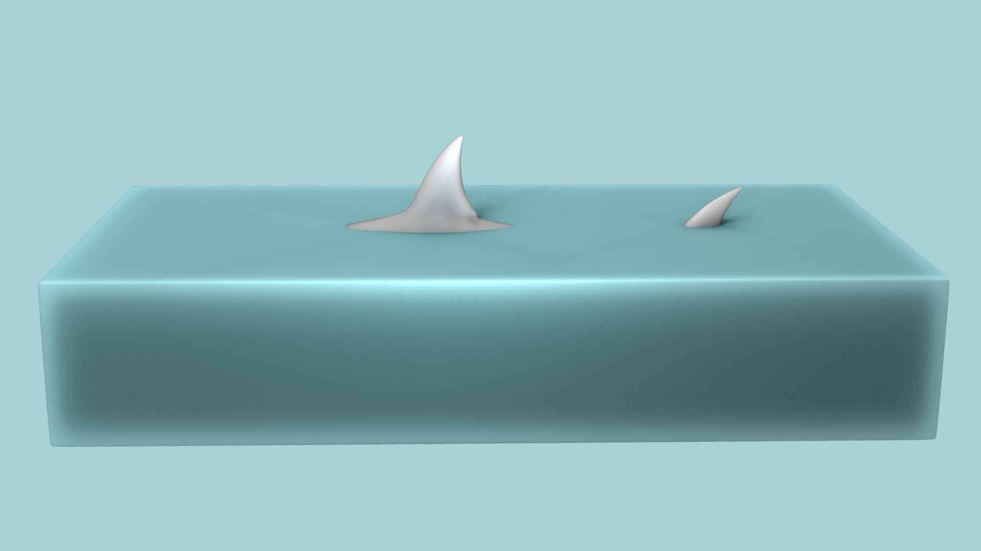 Shark Fin and Tail - Creative Decoration - STL Printable 3D print model_3