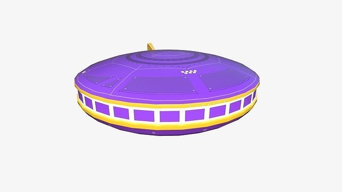 Alien Spaceship UFO A12 Cartoon - Sci Fi Spacecraft Design Low-poly 3D model