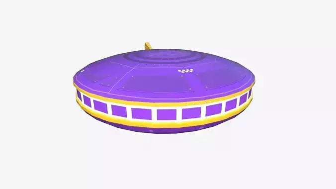 Alien Spaceship UFO A12 Cartoon - Sci Fi Spacecraft Design Low-poly 3D model