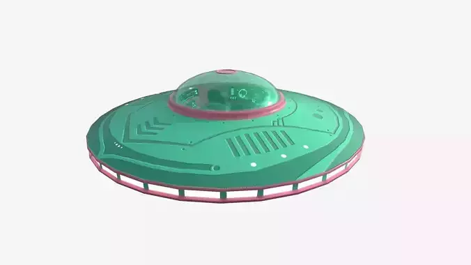 Alien Spaceship UFO B12 Cartoon - Sci Fi Spacecraft Design Low-poly 3D model