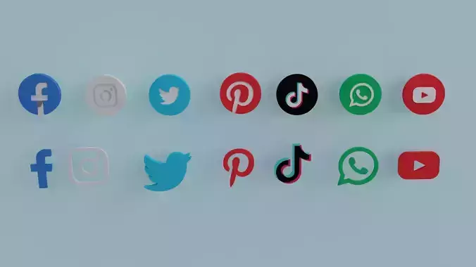 7 Social Media Icon in two types