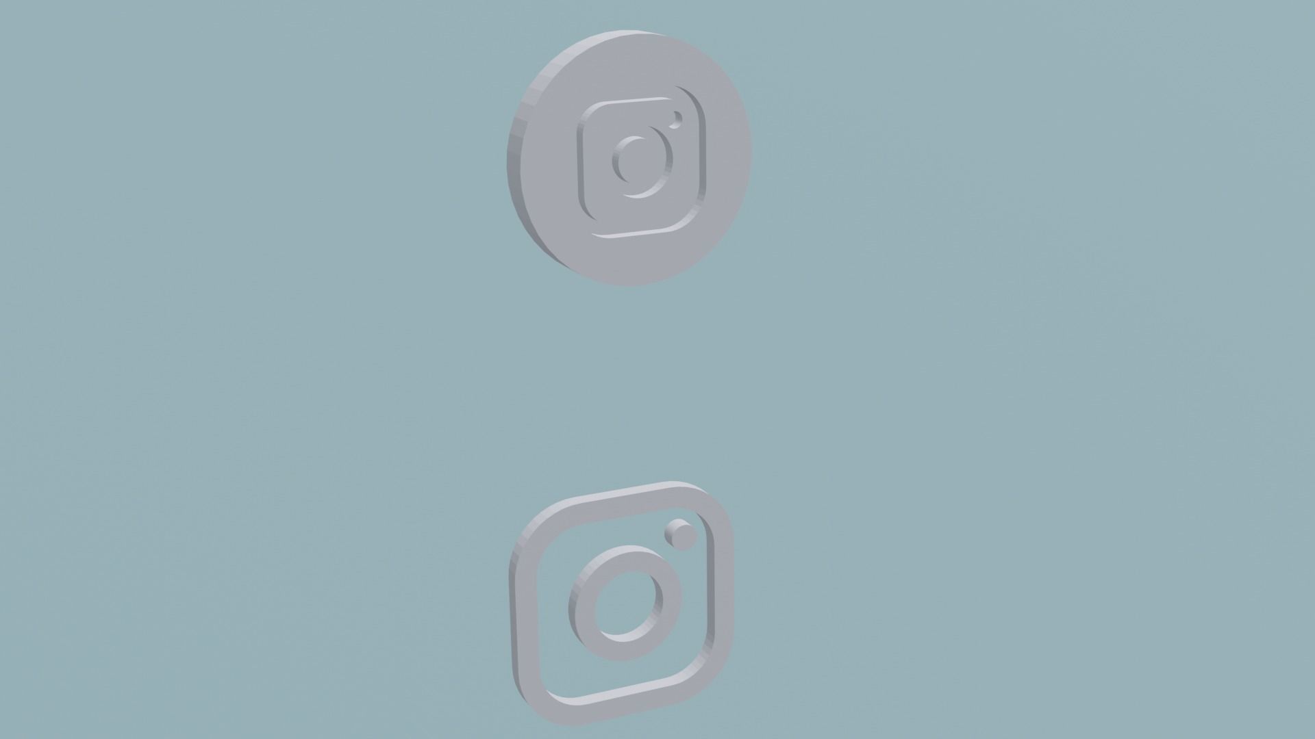 7 Social Media Icon in two types Low-poly 3D model_2