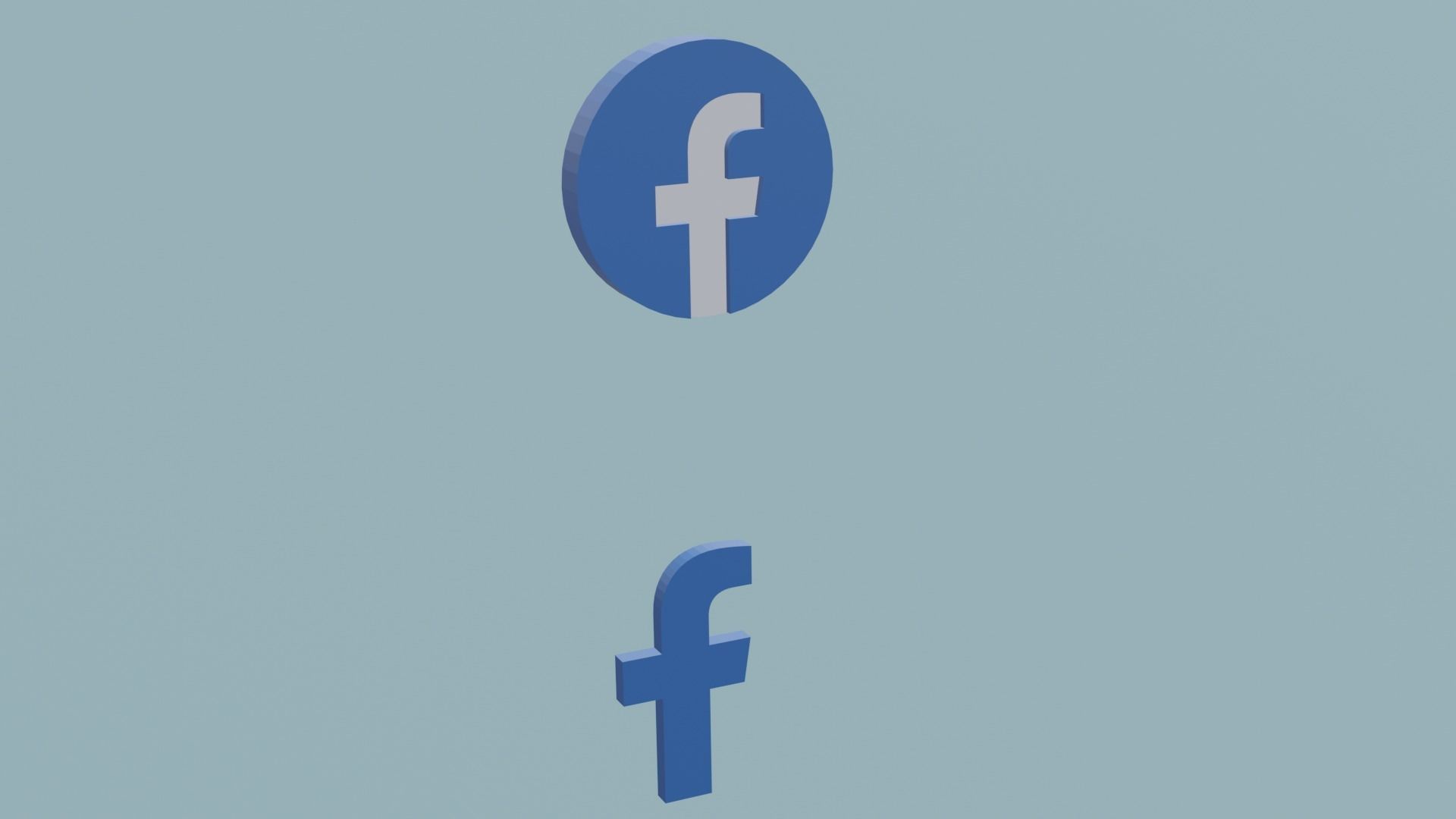 7 Social Media Icon in two types Low-poly 3D model_1