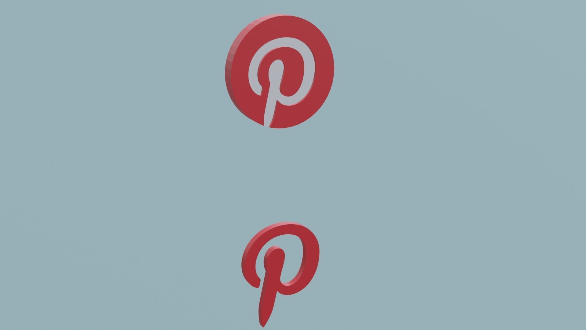 7 Social Media Icon in two types Low-poly 3D model_3