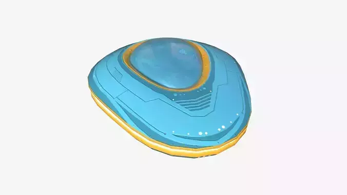 Alien Spaceship UFO C12 Cartoon - Sci Fi Spacecraft Design Low-poly 3D model