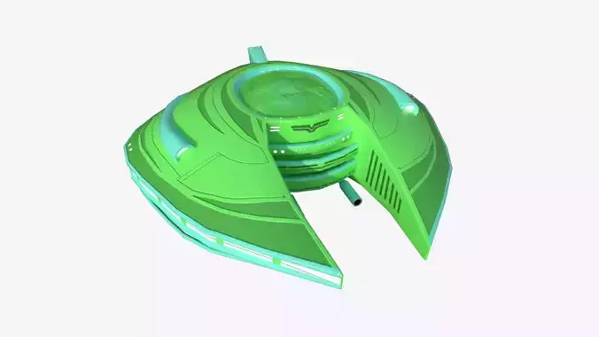 Alien Spaceship UFO D12 - Sci Fi Spacecraft Design Low-poly 3D model
