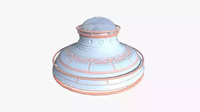 Alien Spaceship UFO F12 Cartoon - Sci Fi Spacecraft Design Low-poly 3D model