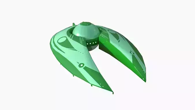 Alien Spaceship UFO I12 Cartoon - Sci Fi Spacecraft Design Low-poly 3D model