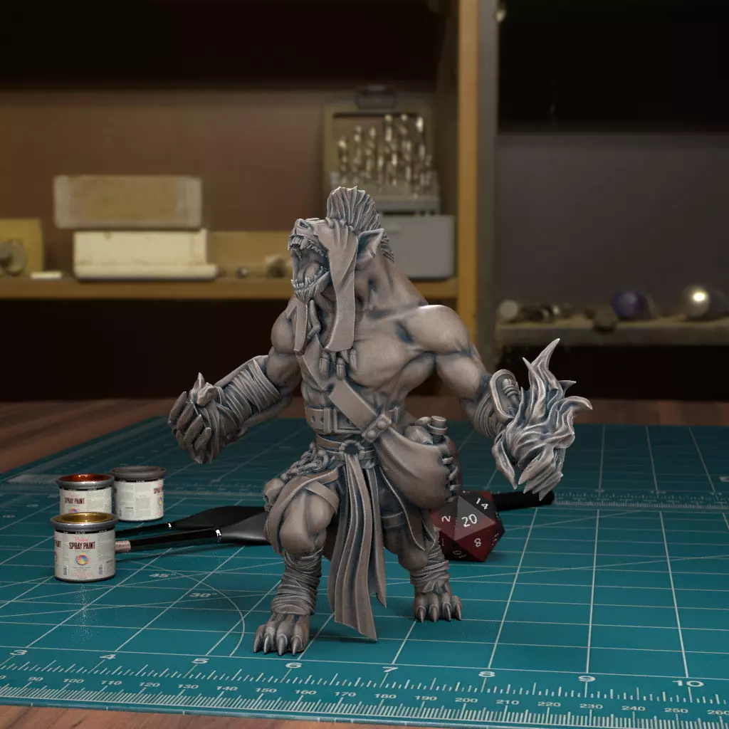Gnoll Mage 03 - Pre-Supported 3D print model