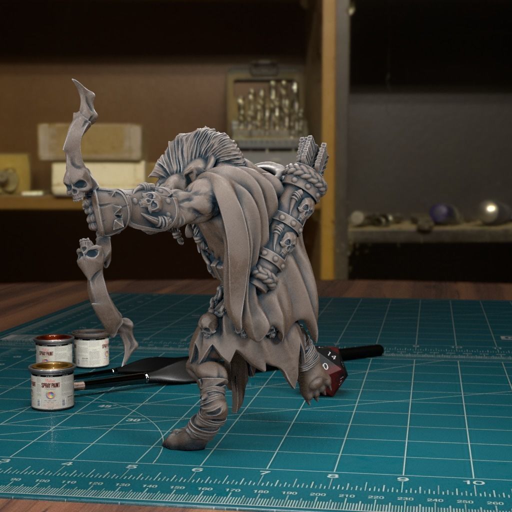 Gnoll Archer 01 - Pre-Supported 3D print model_3