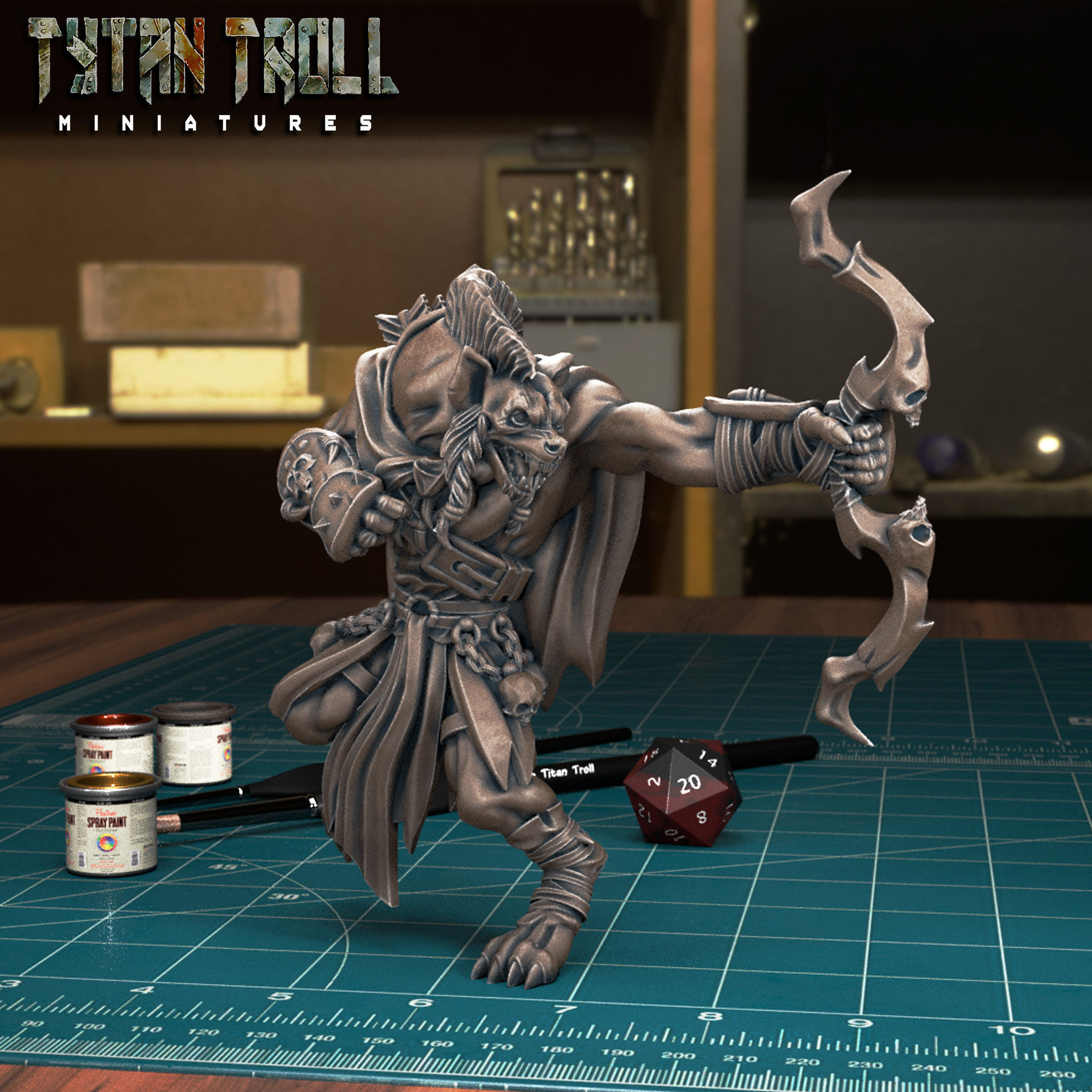 Gnoll Archer 01 - Pre-Supported 3D print model_4
