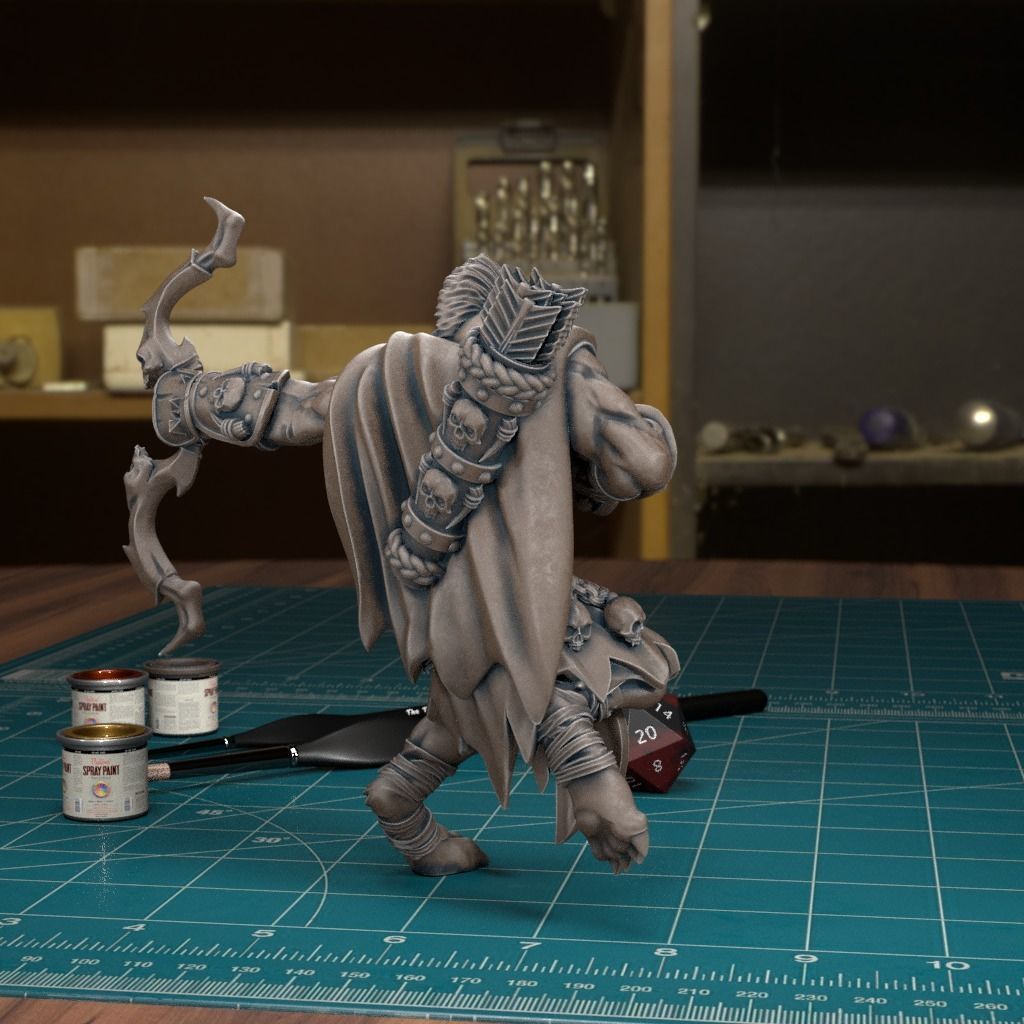 Gnoll Archer 01 - Pre-Supported 3D print model_2