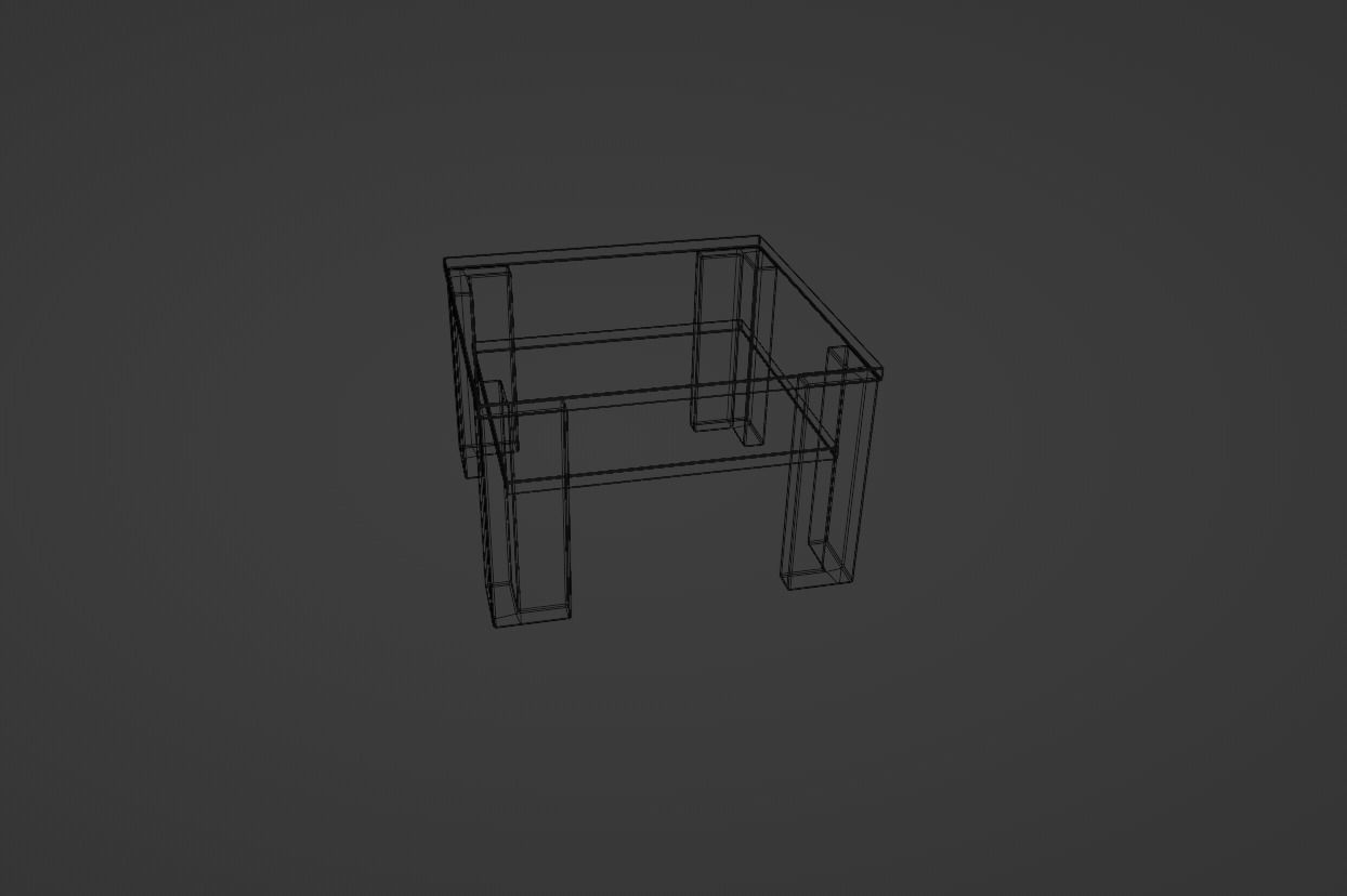 Table 3D model side Low-poly 3D model_4