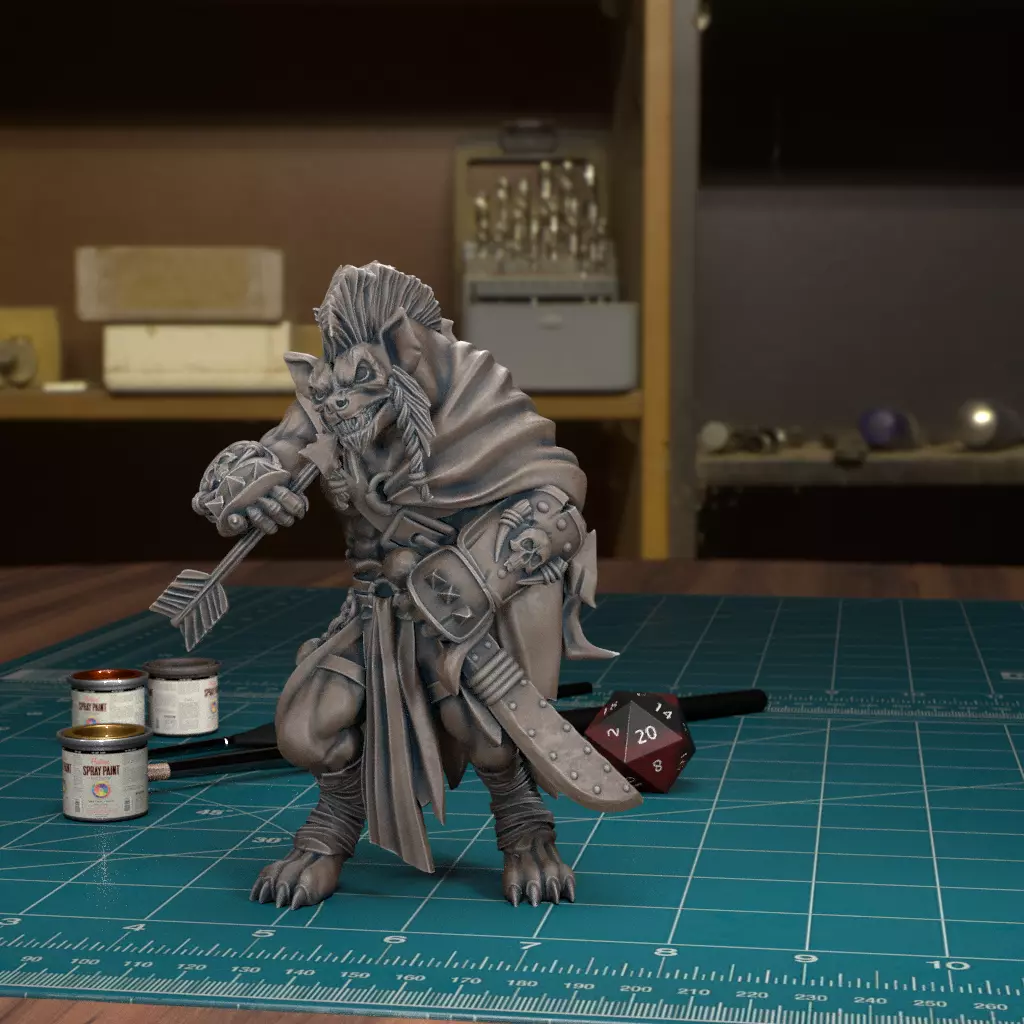 Gnoll Archer 02 - Pre-Supported 3D print model