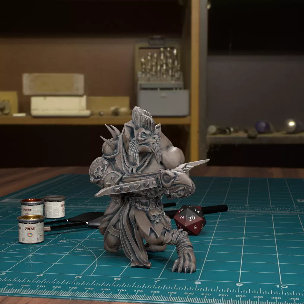 Gnoll Crossbow 01 - Pre-Supported 3D print model