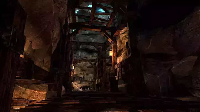 Medieval Mineshaft - Modular Low-poly 3D model