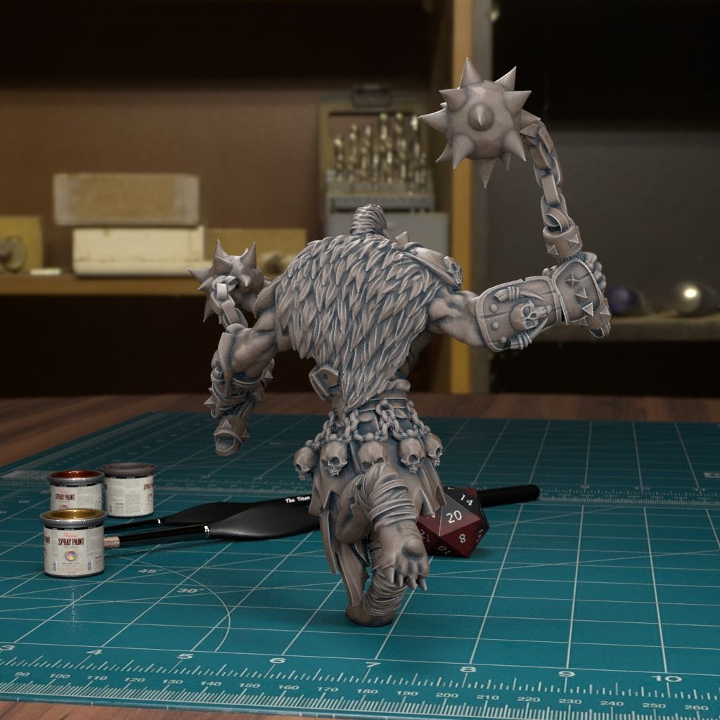 Gnoll Flail - Pre-Supported 3D print model_3