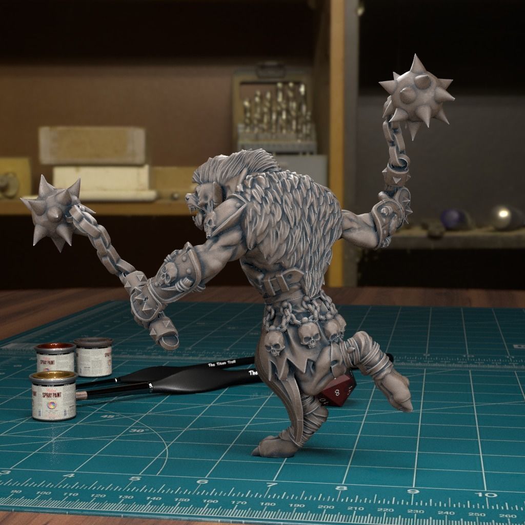 Gnoll Flail - Pre-Supported 3D print model_4