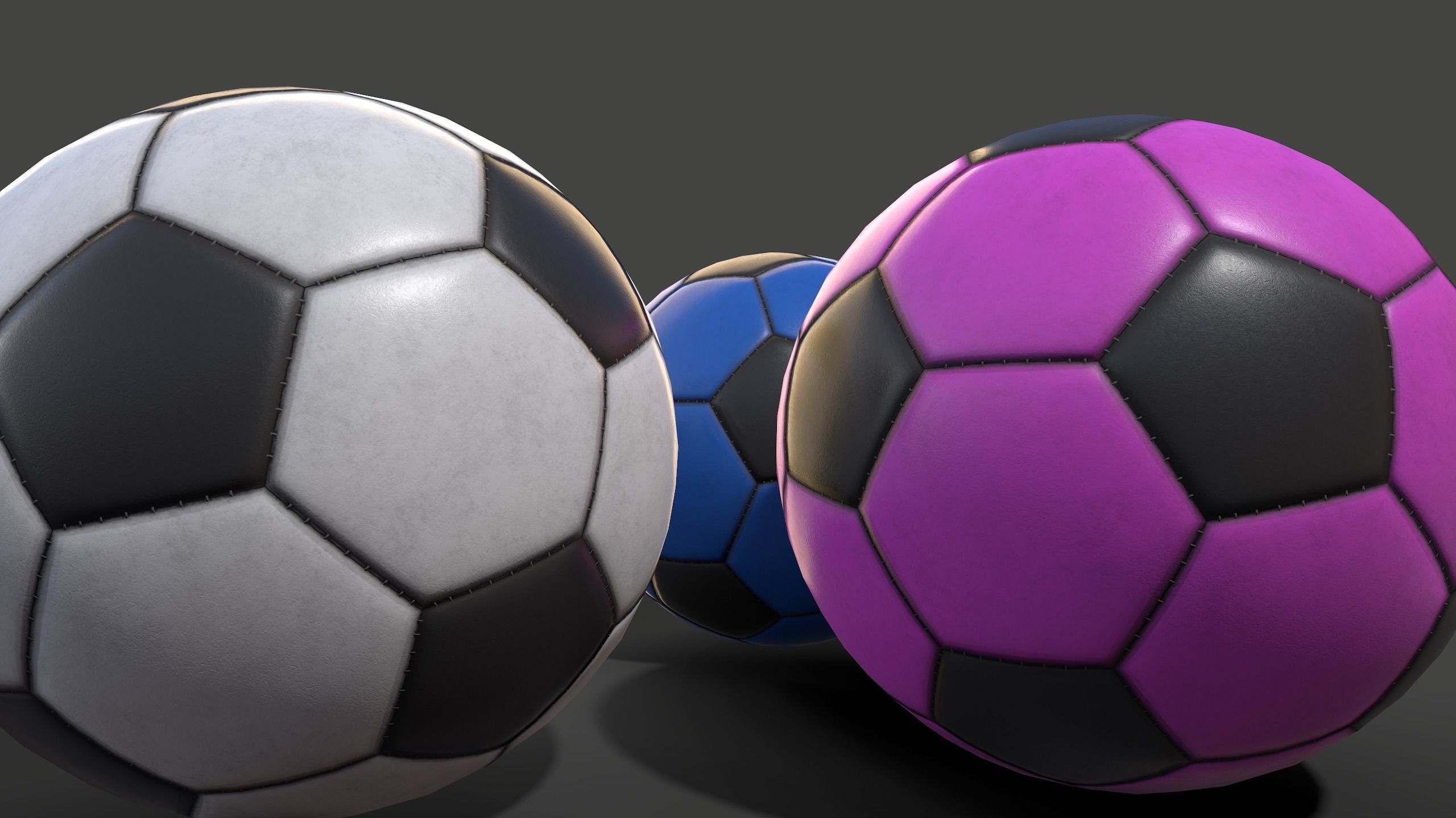 Soccer ball Low-poly 3D model_7