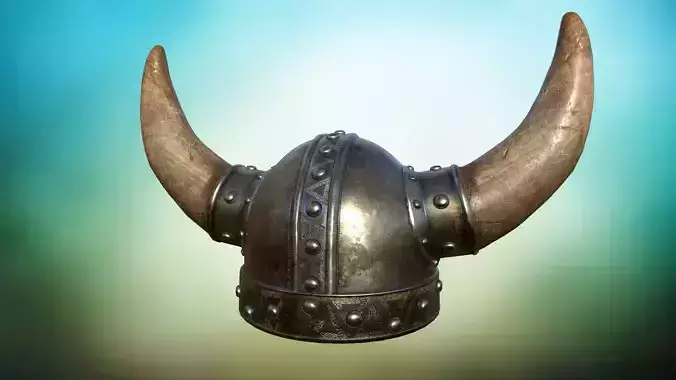 Stylized metal helmet of a knight PBR game ready
