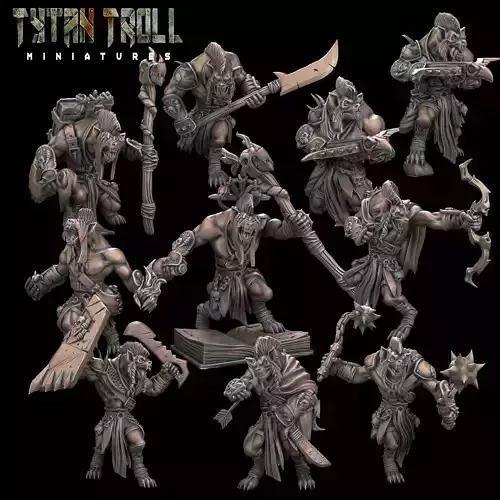 Gnoll Bundle - Pre-Supported 3D print model